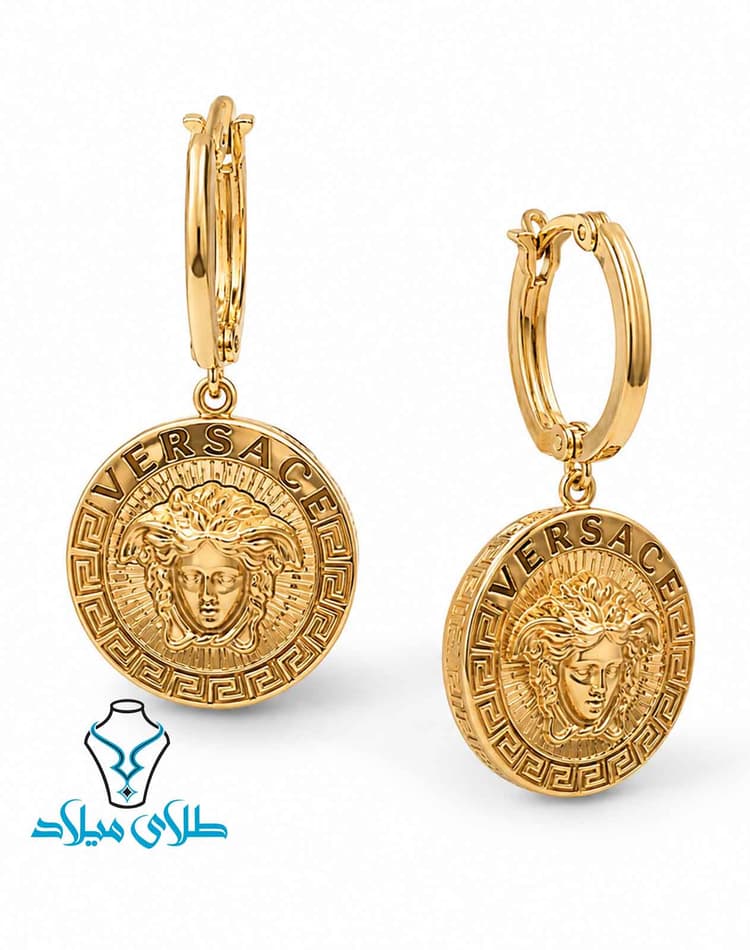 گوشواره آویز ورساچ کد11 · گوشواره آویز طلا · 18 عیار · 4.99 گرم