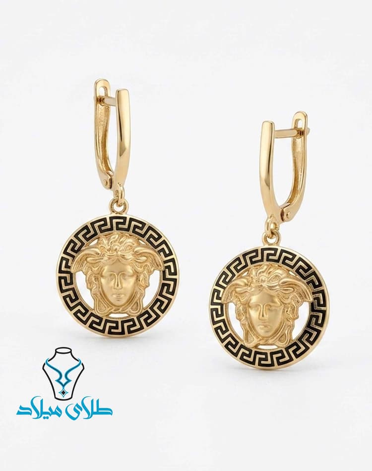 گوشواره آویز ورساچ کد12 · گوشواره آویز طلا · 18 عیار · 4.73 گرم