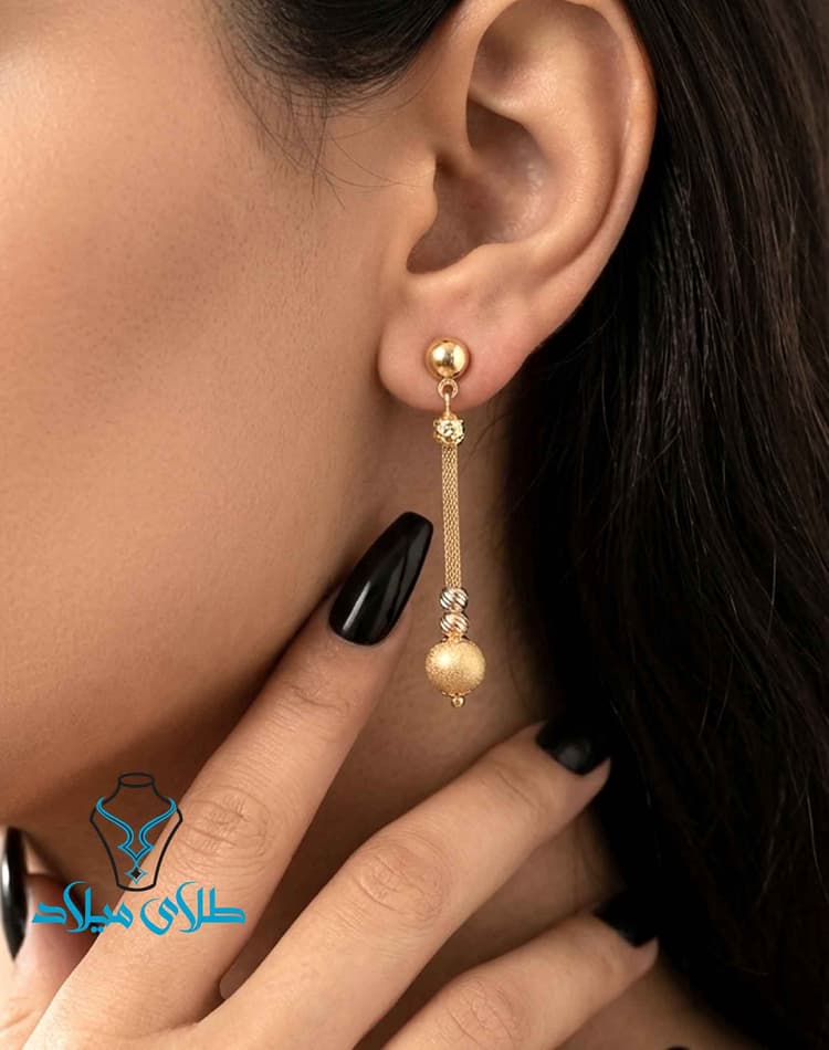 خرید گوشواره آسمین · گوشواره آویز طلا · 18 عیار · 3.72 گرم