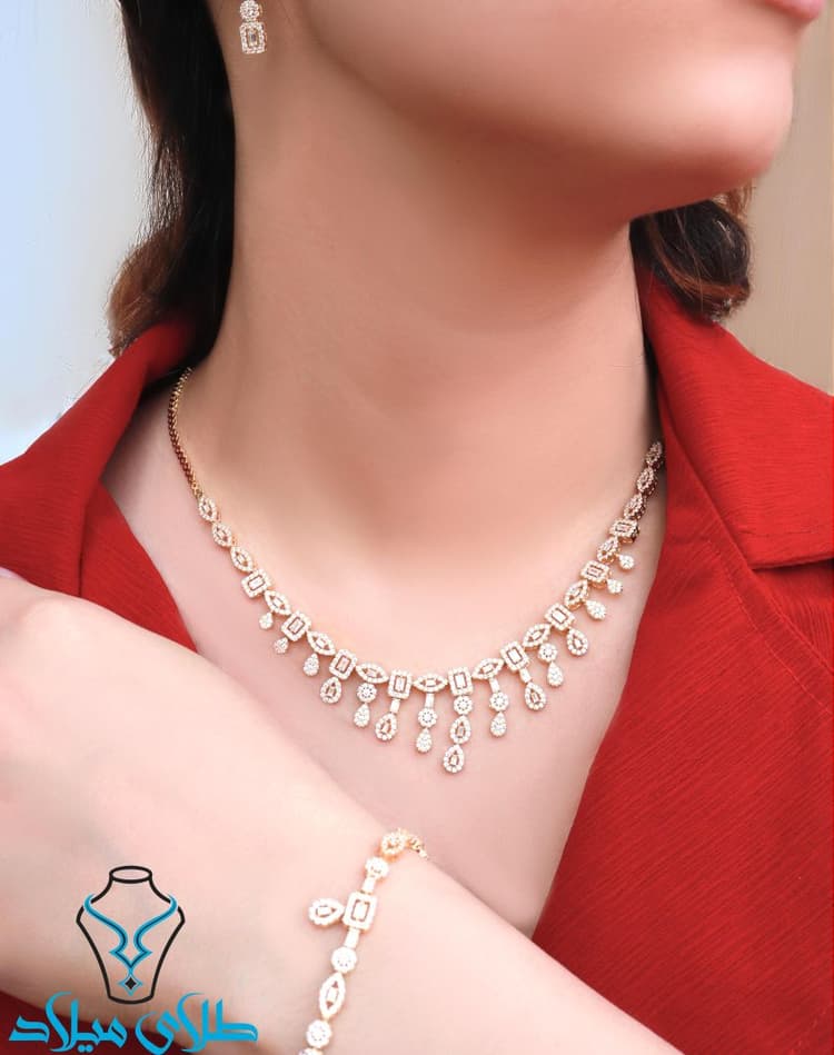 سرویس طلا ژالین · سرویس جواهر · 18 عیار · 26.29 گرم