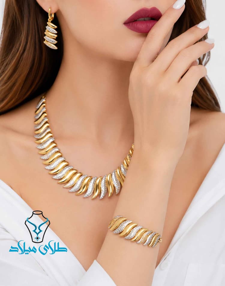 نیم ست کد14 · نیم ست طلا بدون نگین