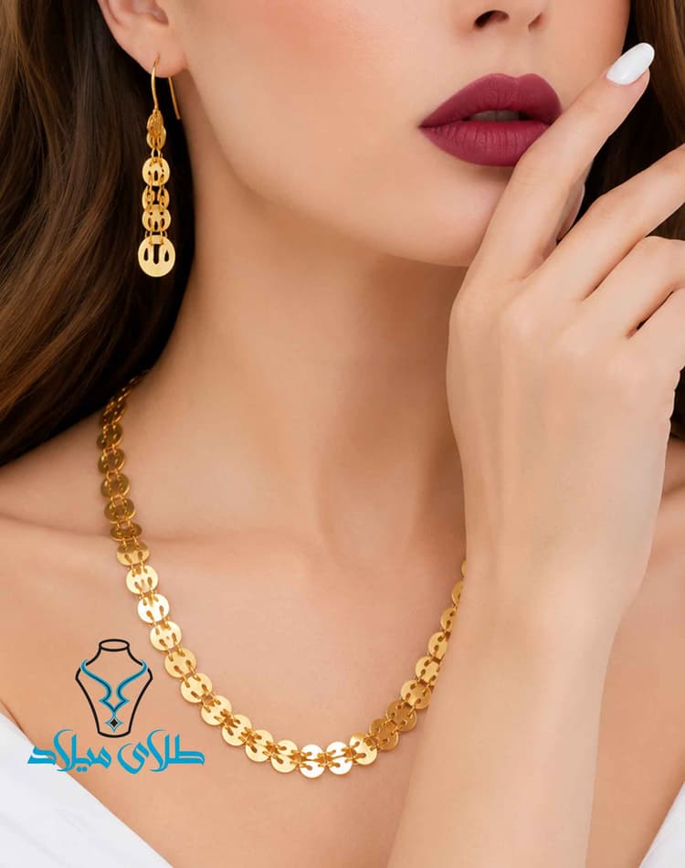 نیم ست کد4 · نیم ست طلا بدون نگین · 18 عیار · 12.03 گرم