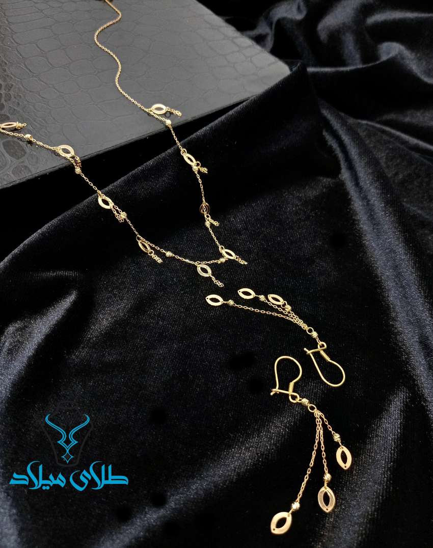نیم ست طلا ستین · سرویس پولکی طلا