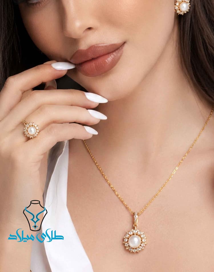 سرویس مرواریدی · سرویس جواهر · 18 عیار · 12.19 گرم