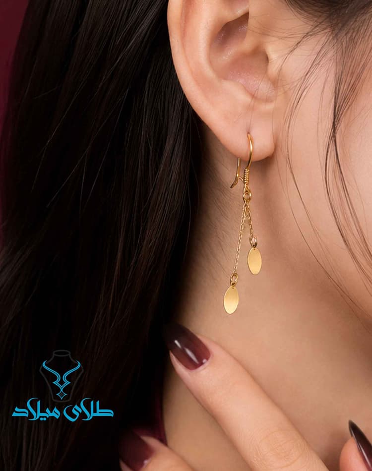 گوشواره آویز کد41 · گوشواره آویز طلا · 18 عیار · 1.42 گرم