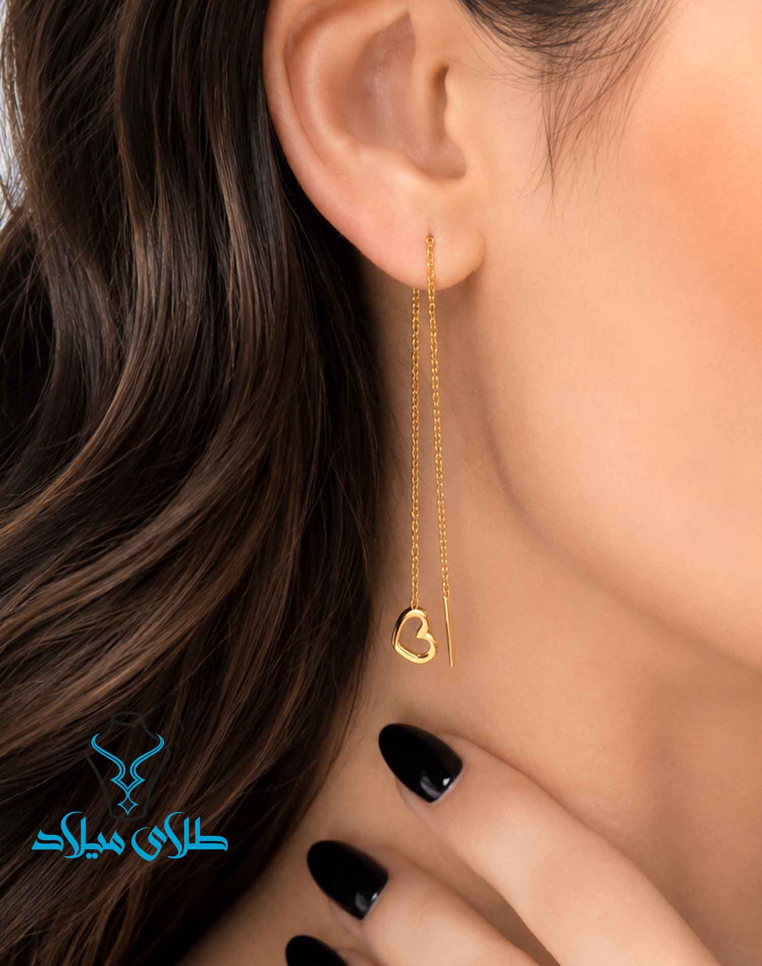 گوشواره بخیه ای کد6 · گوشواره آویز طلا · 18 عیار · 1.41 گرم
