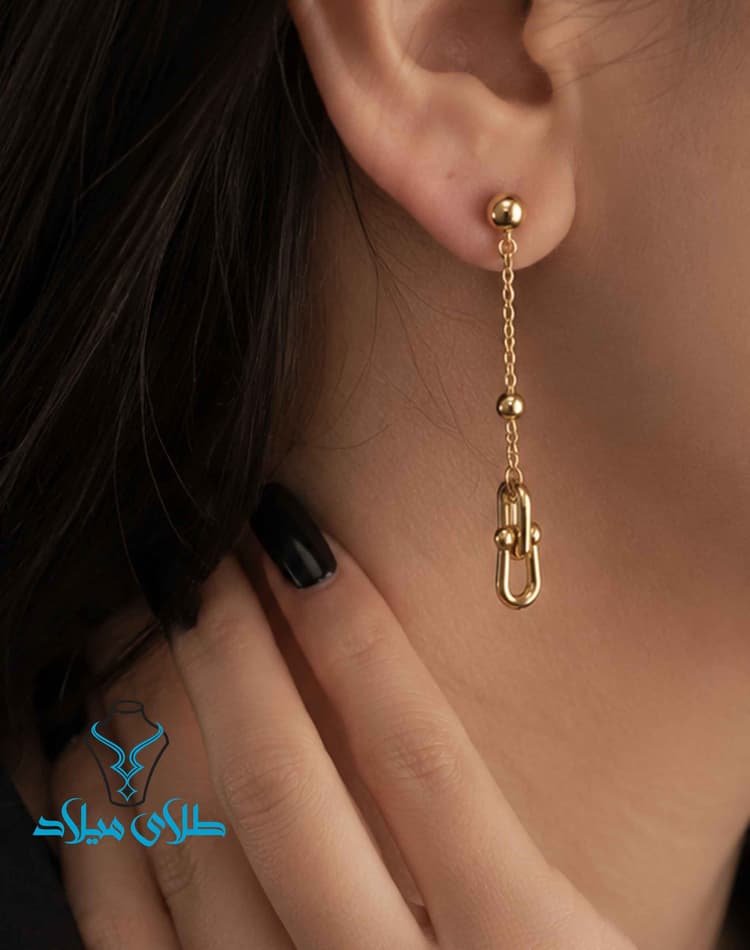 گوشواره آویز تیفانی کد4 · گوشواره آویز طلا · 18 عیار · 1.98 گرم