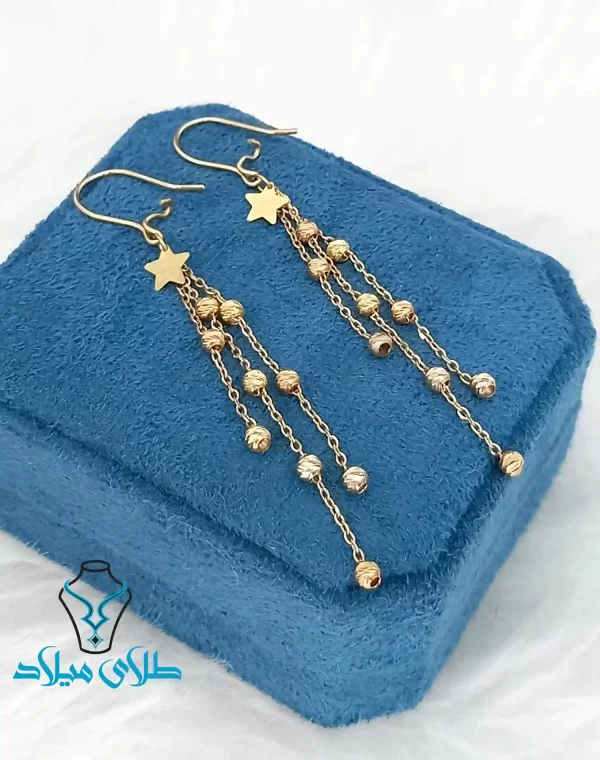 خرید گوشواره آویز طلا از گالری طلای میلاد زر