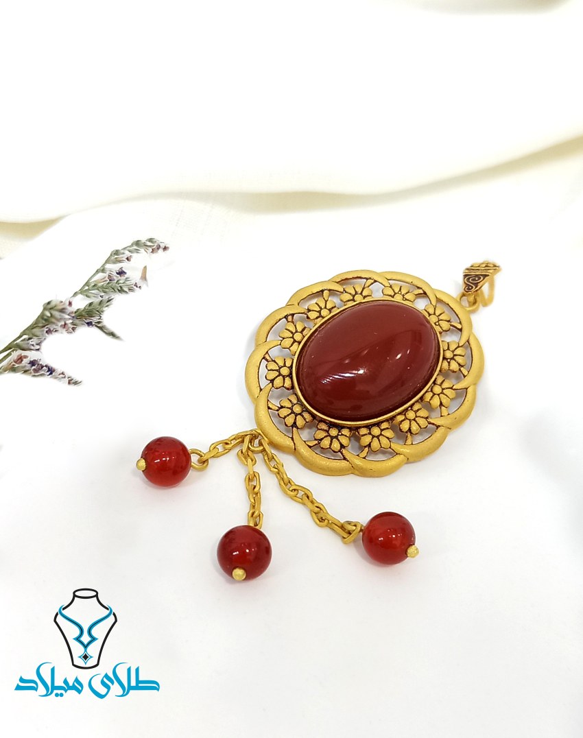 خرید پلاک طلای عقیق کد5