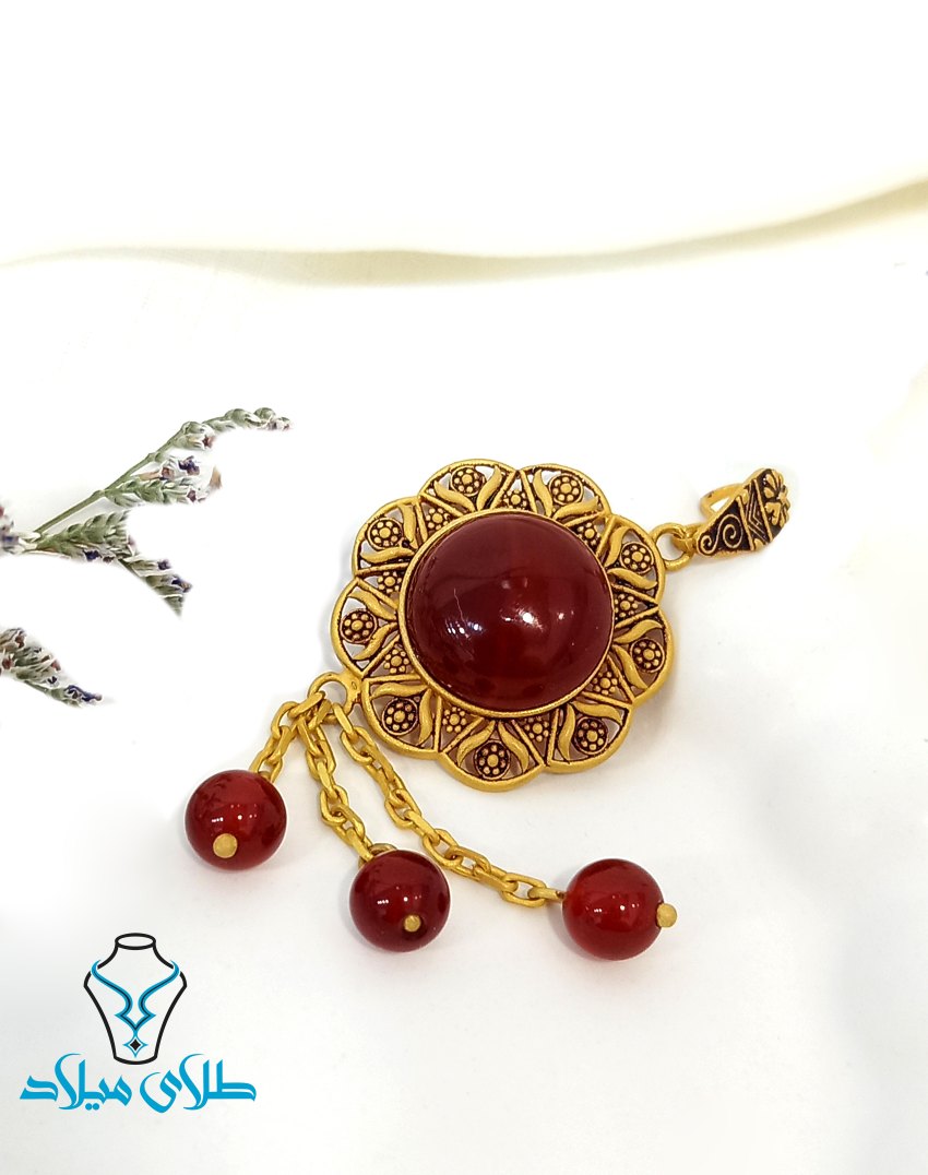 خرید پلاک طلا عقیق کد 6