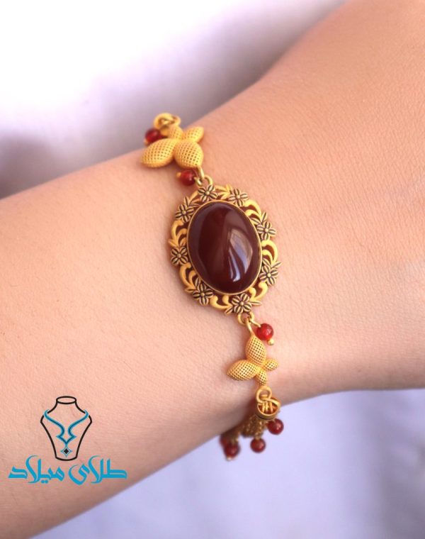 خرید دستبند طلا عقیق