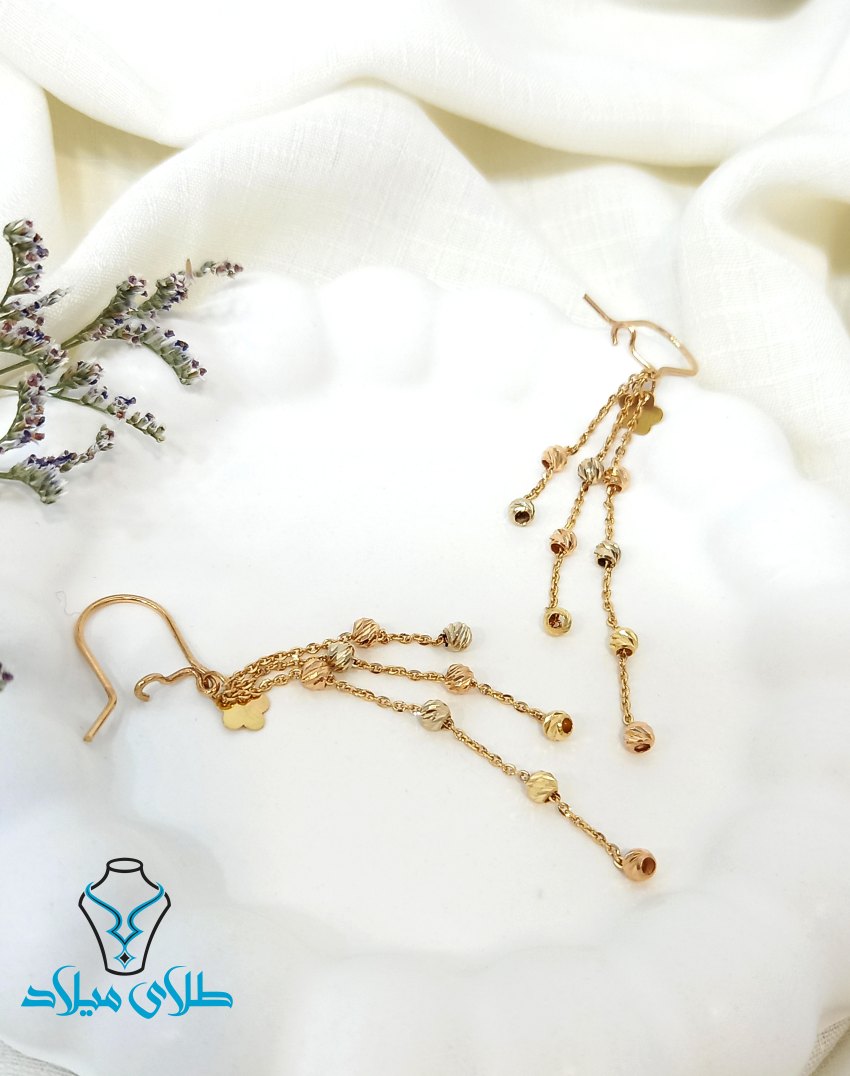 گوشواره آویز آلبرنادو کد1 طلای میلاد