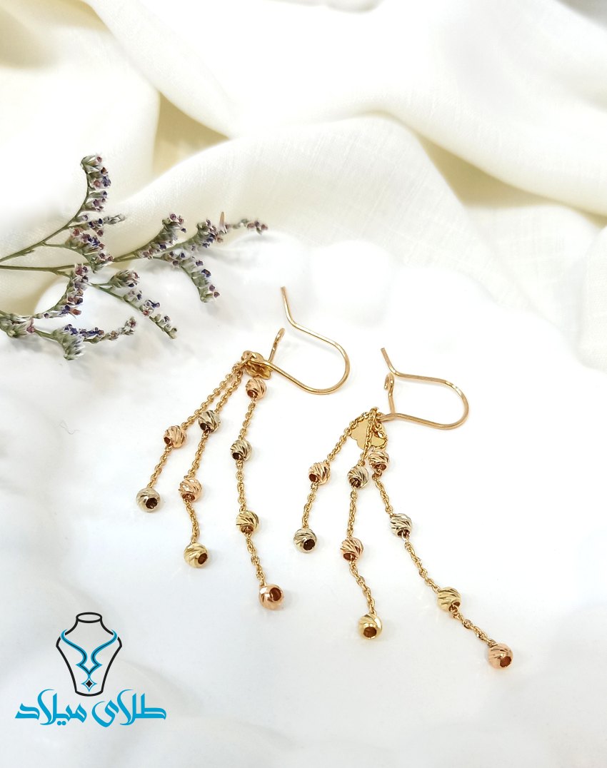 گوشواره آویز طلا آلبرنادو کد1 میلادزر