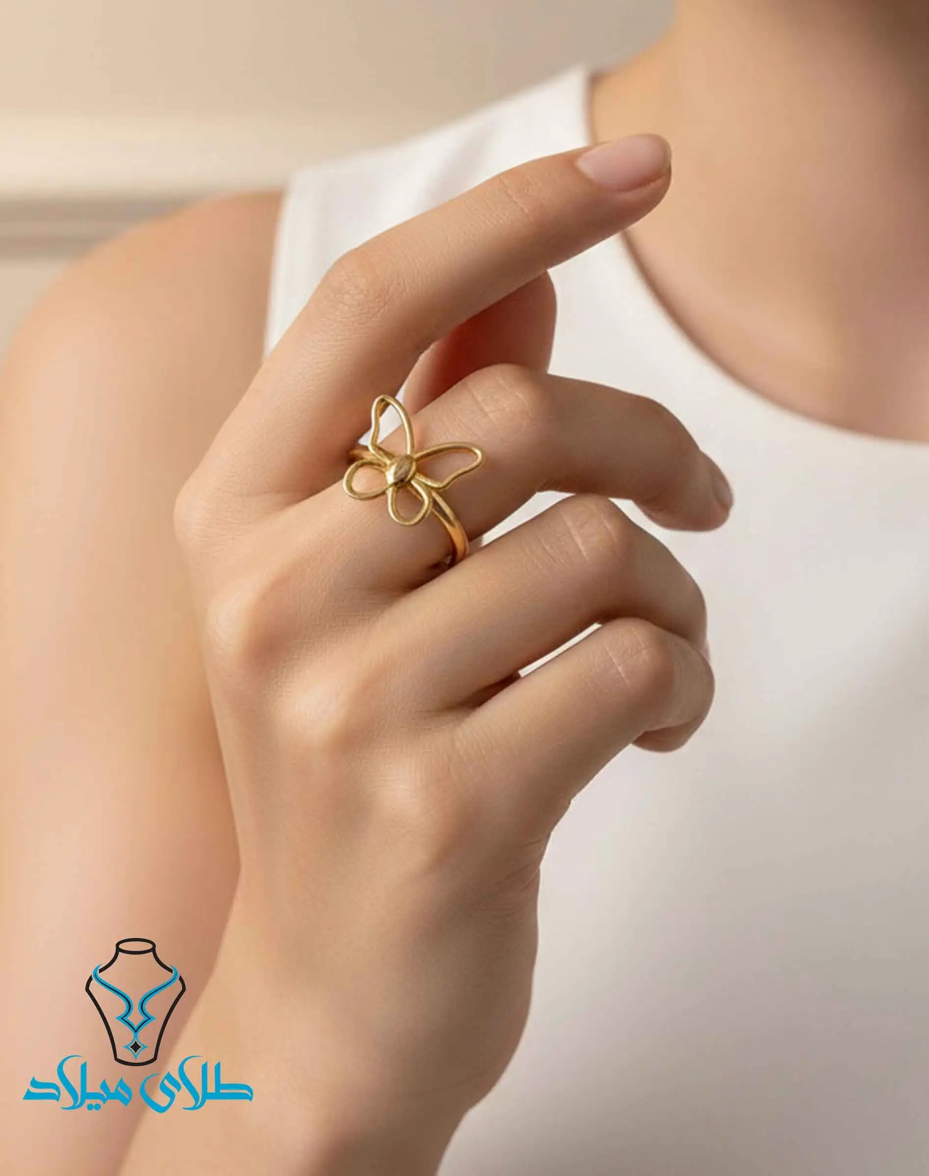 انگشتر طلا پروانه