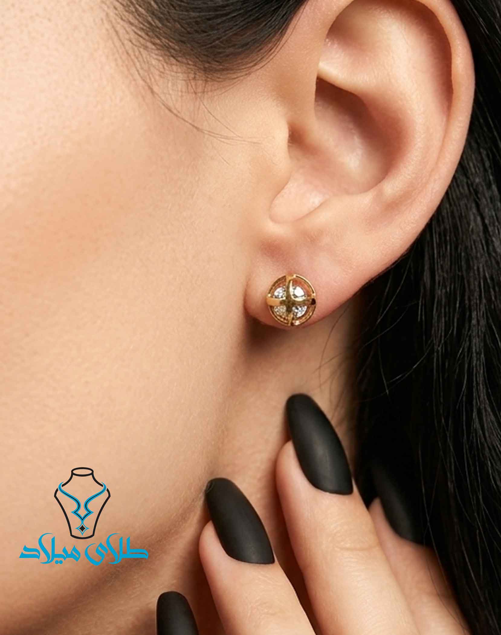 خرید گوشواره میخی طلا آیشا