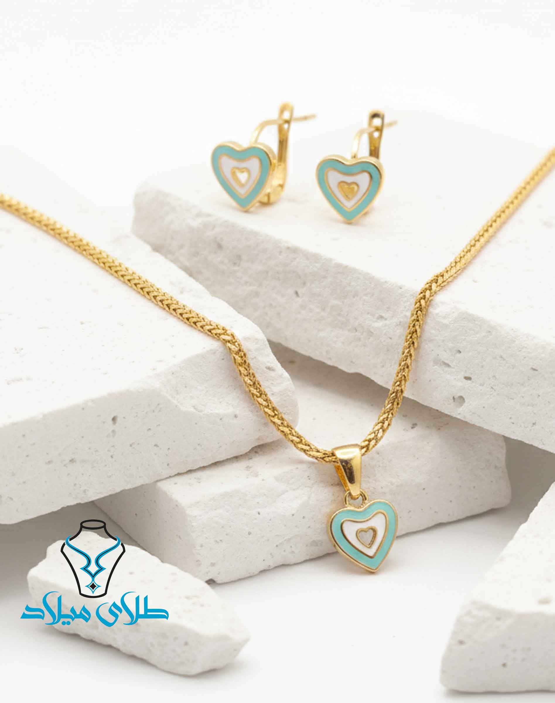 خرید نیم ست طلا بچگانه کد1 از سایت میلادزر