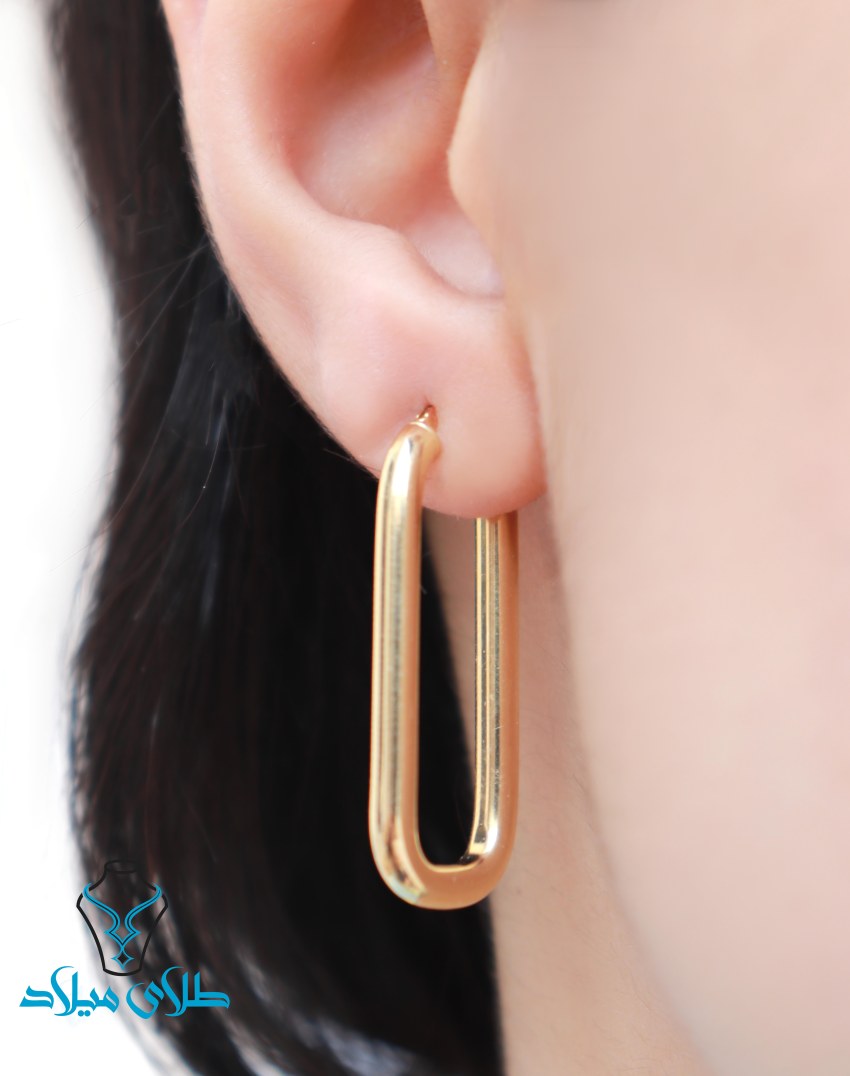 خرید گوشواره طلا حلقه ای کد6 میلادزر