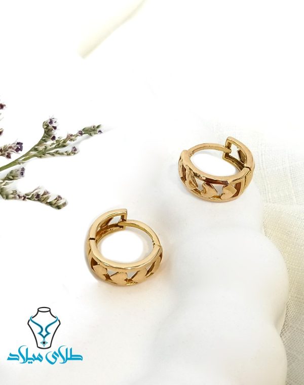 گوشواره حلقه ای کد60 طلا میلادزر