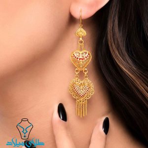 خرید گوشواره آویز طلا هندی