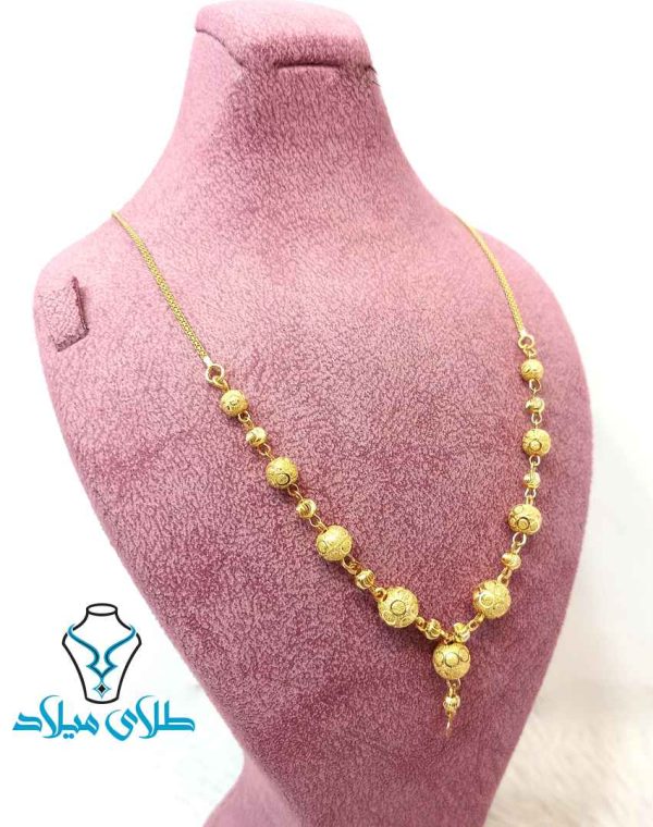گردنبند طلا کاژین مهره ای