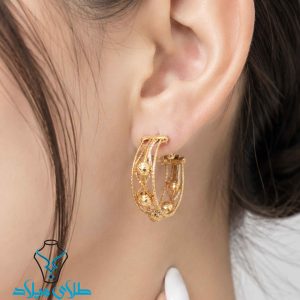 خرید گوشواره حلقه ای طلا محنا