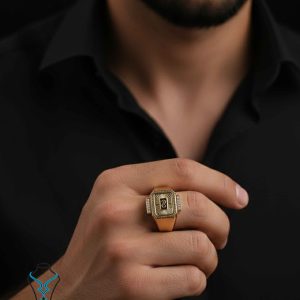 خرید انگشتر طلا موناکو مردانه کد25 از طلای میلاد