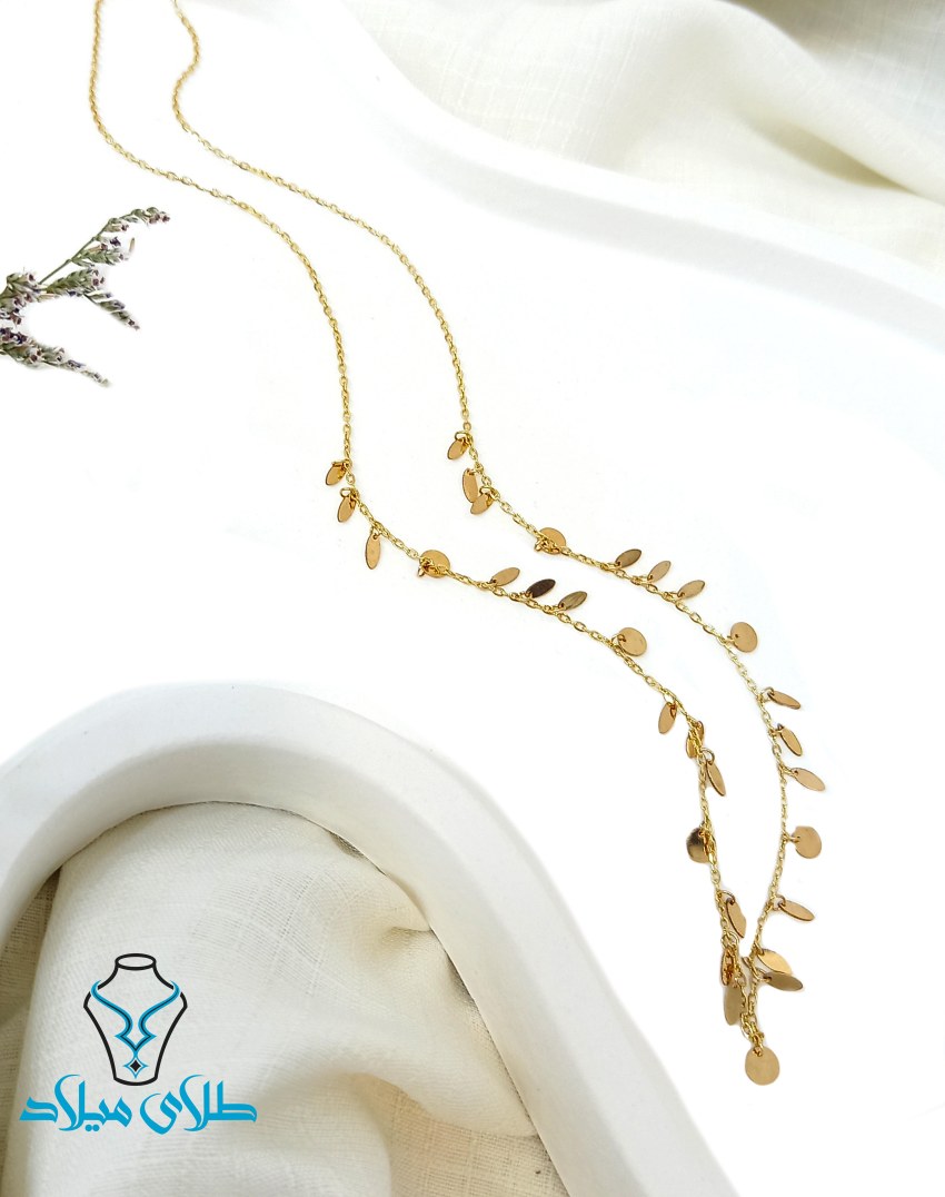 خرید گردنبند طلا پولکی کد 26 از میلاد زر