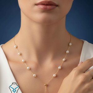 خرید گردنبند طلا مروارید کد33 از طلای میلاد
