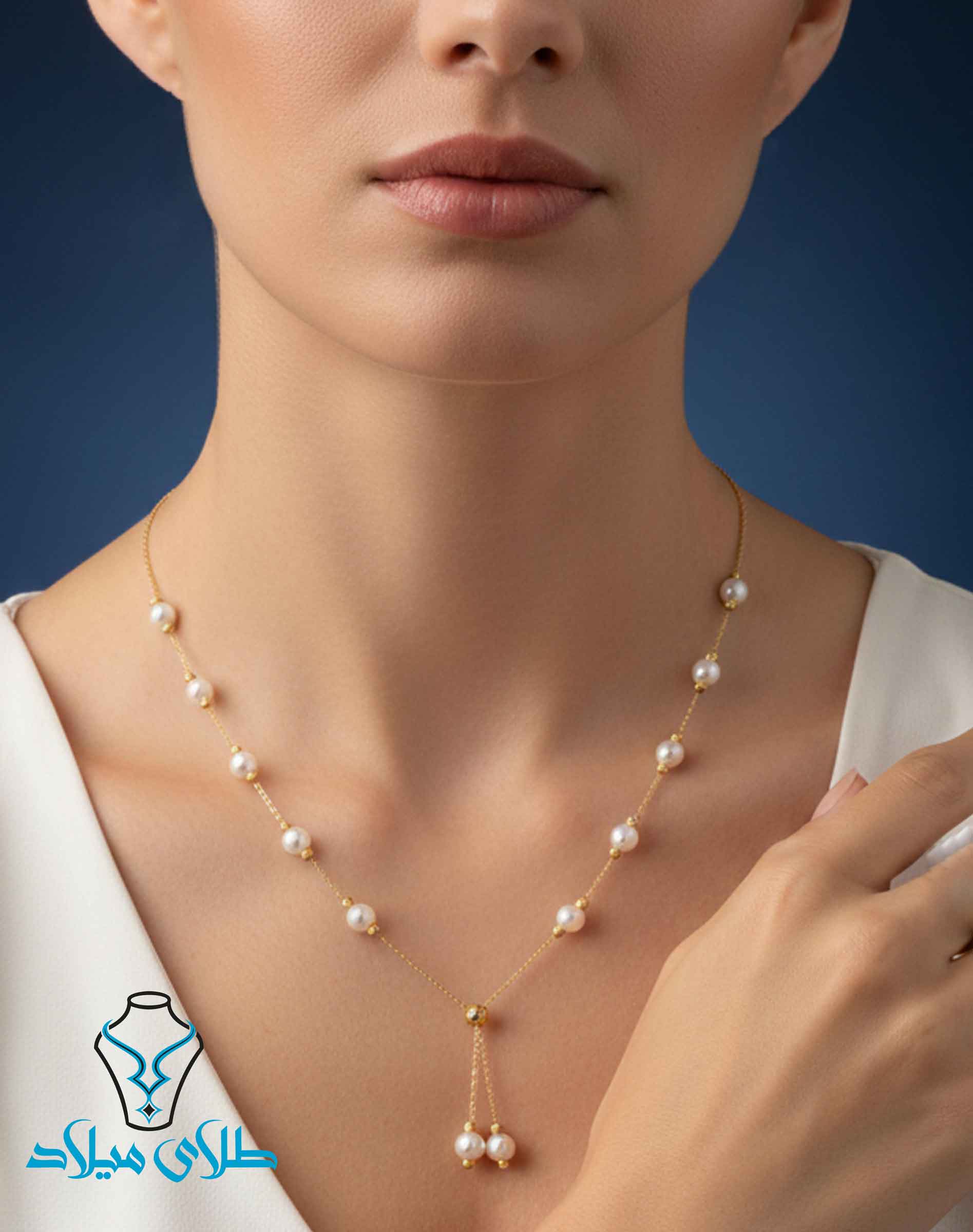 خرید گردنبند طلا مروارید کد33 از طلای میلاد