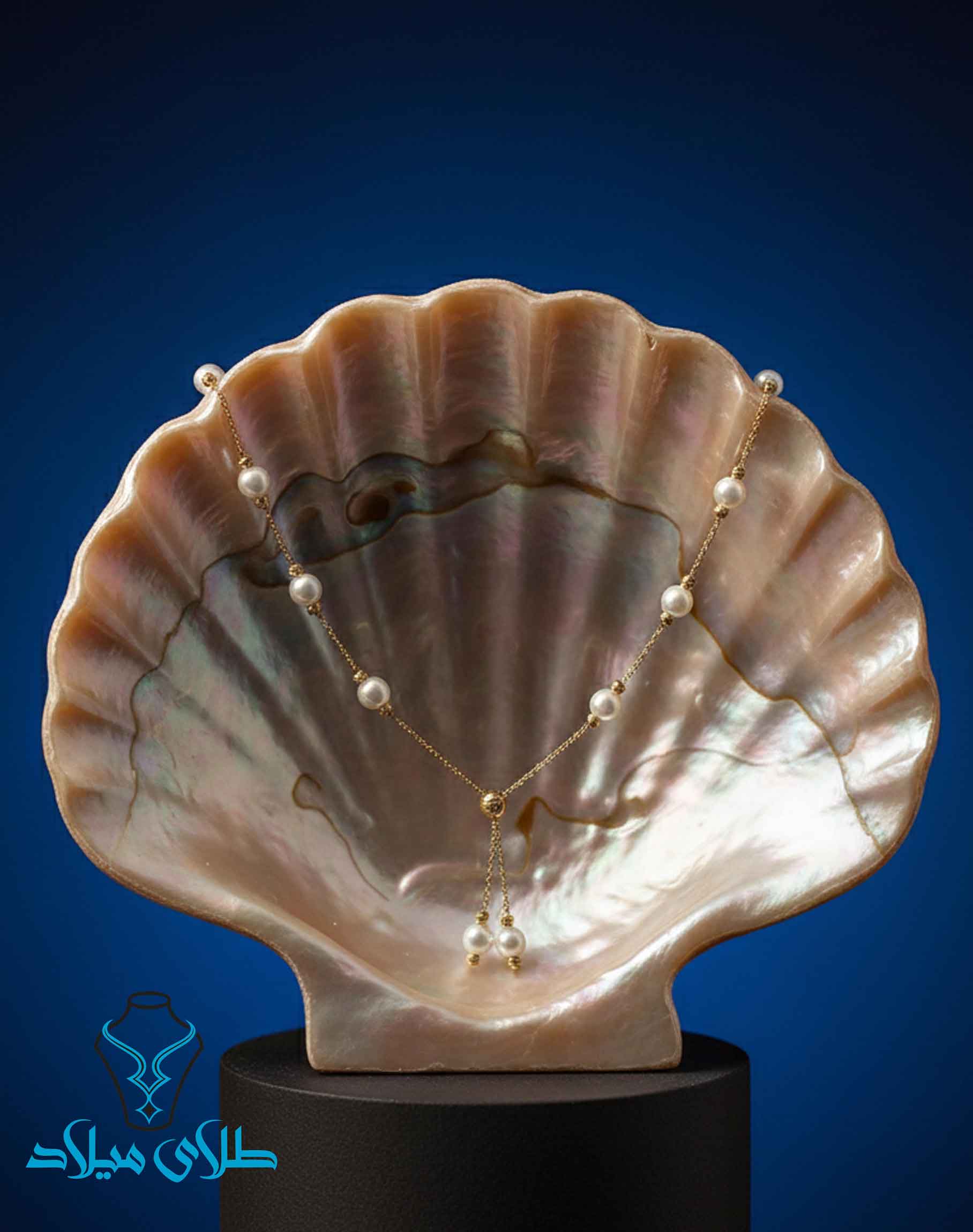 گردنبند طلا مروارید کد33 گالری میلادزر