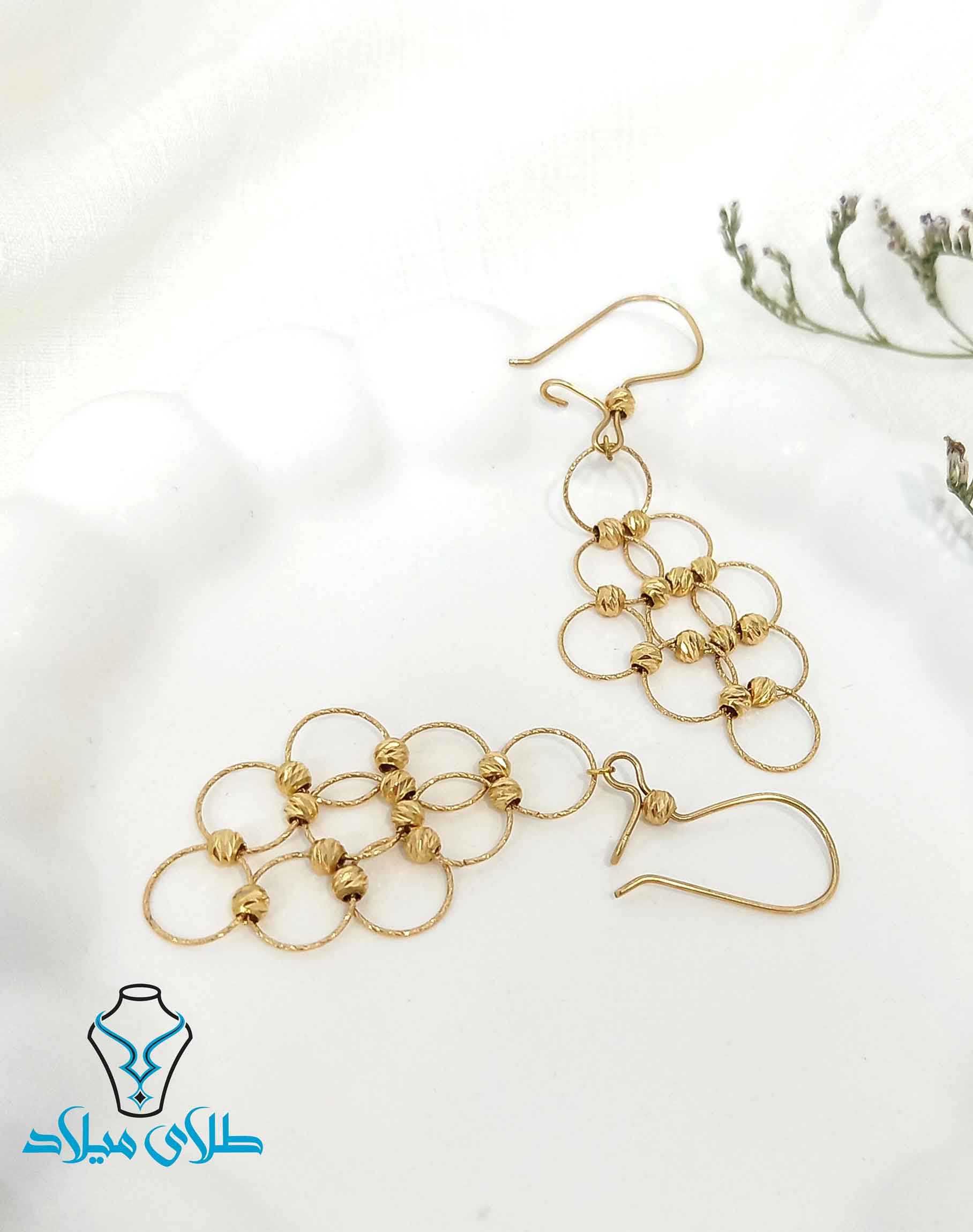 خرید گوشواره طلا آویز کد 18 از میلاد زر