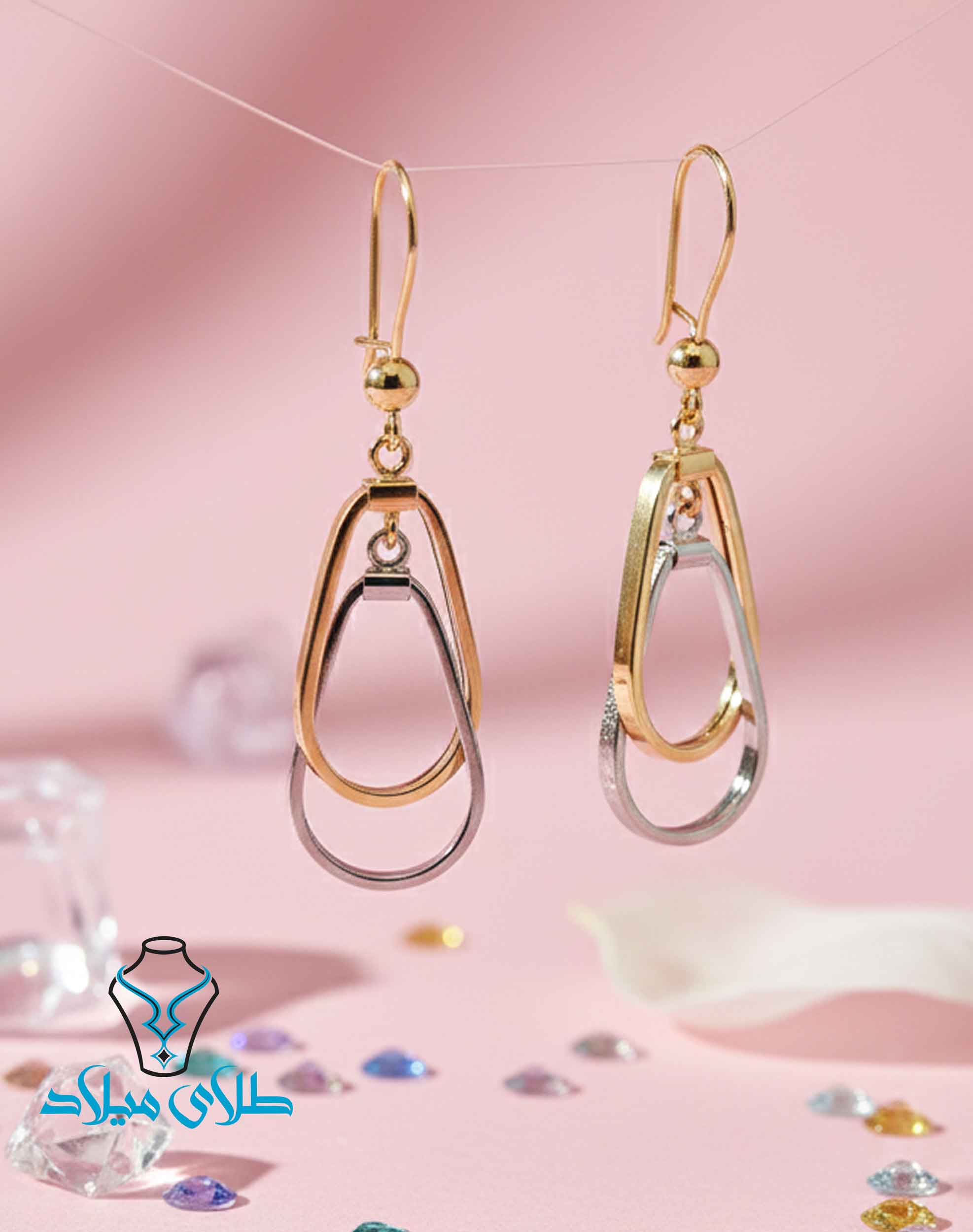 خرید گوشواره آویز طلا کد 29 از گالری میلاد زر