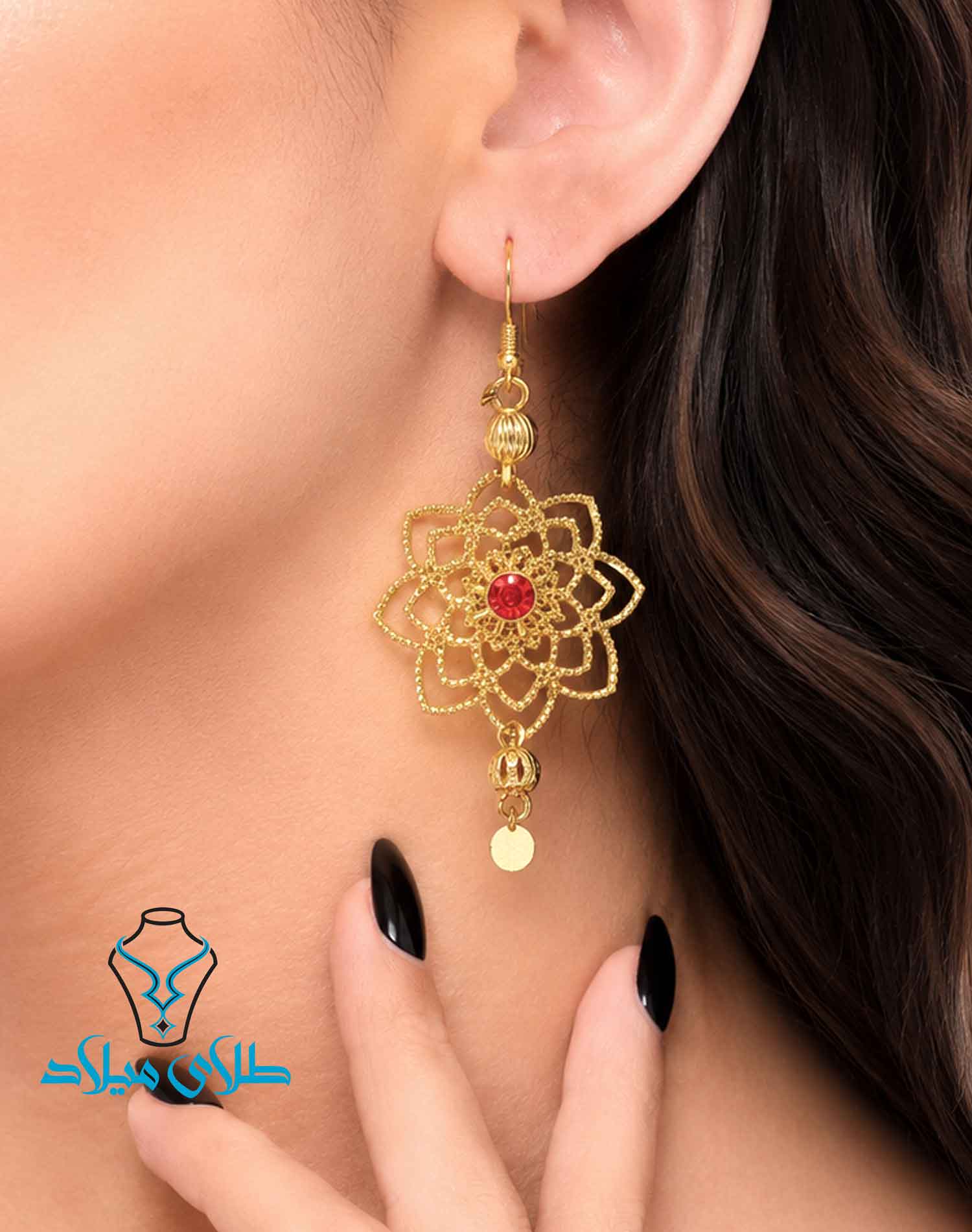 خرید گوشواره آویز طلا سنتی
