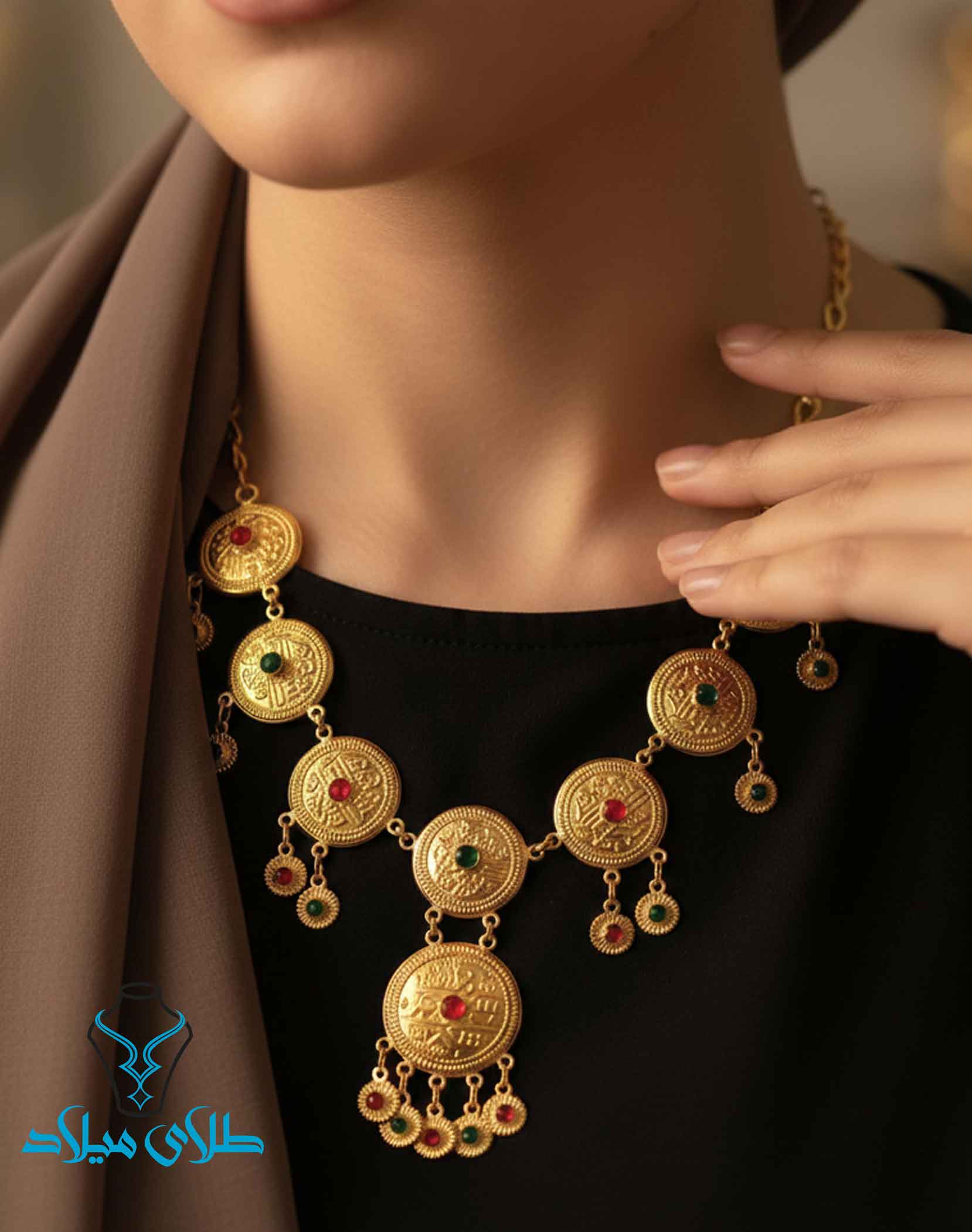 خرید گردنبند طلا سنتی از گالری طلای میلاد