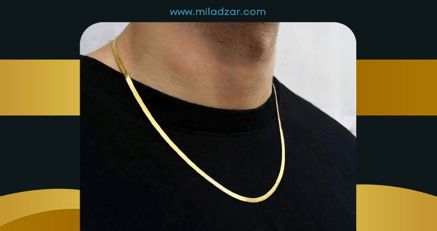 گردنبند طلای مردانه شیک