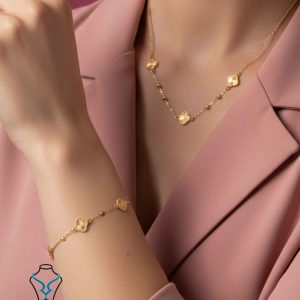 خرید نیم ست طلا ونکلیف کد 16