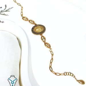 خرید دستبند طلا ورساچ کد18 طلای میلاد