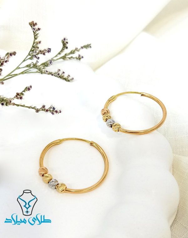 خرید گوشواره طلا حلقه‌ای آلبرنادو کد12