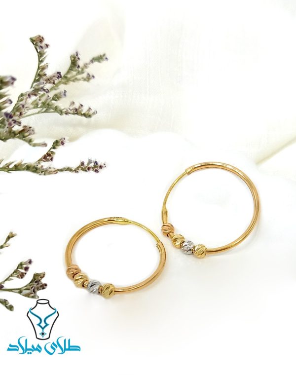 گوشواره حلقه‌ای آلبرنادو کد12 طلا میلاد