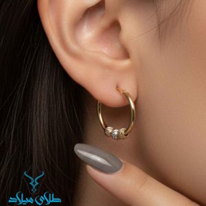 خرید گوشواره حلقه‌ای طلا آلبرنادو کد15 از طلای میلاد