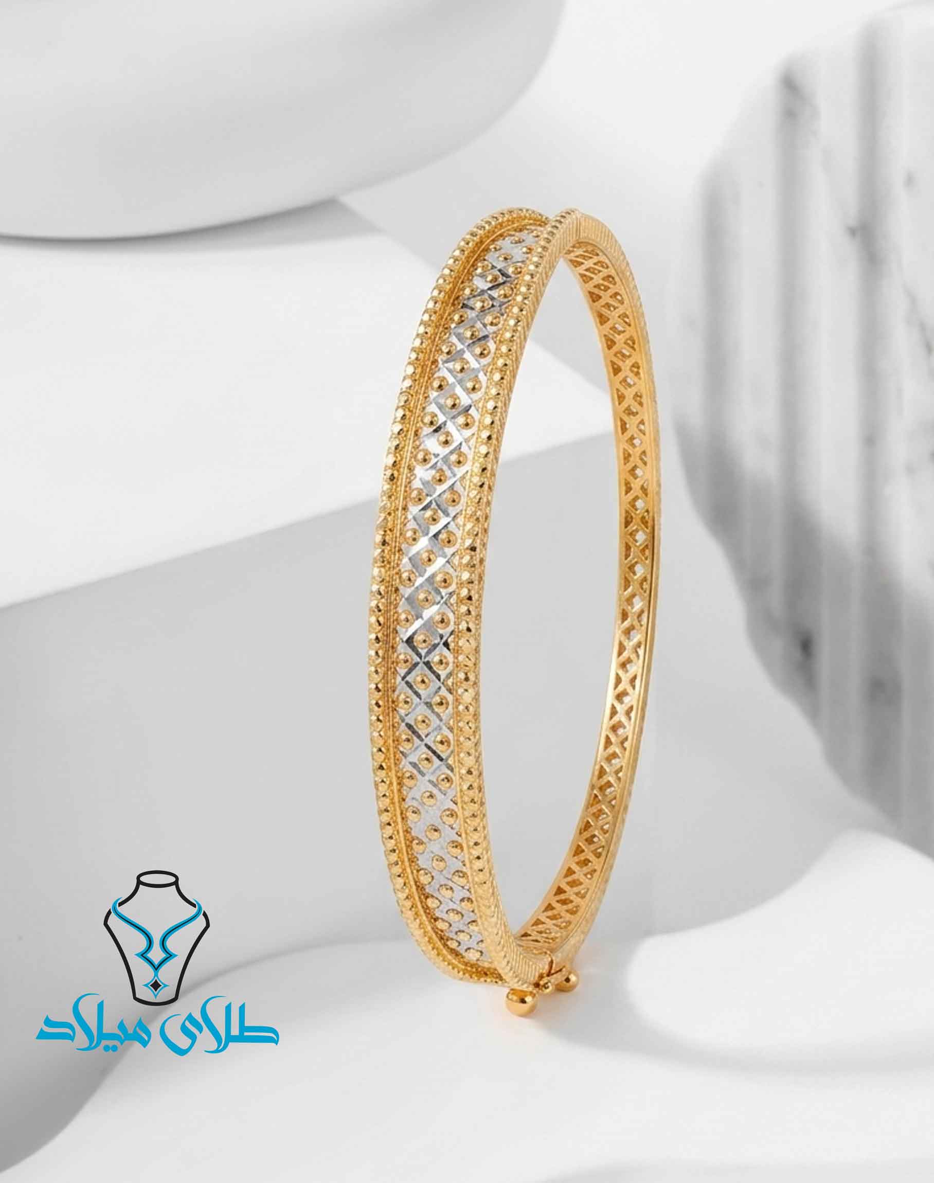 دستبند النگویی طلا کد10 لیزری