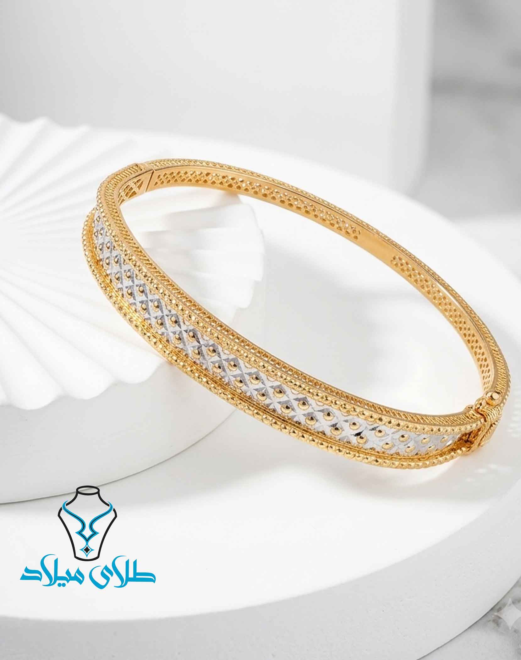دستبند النگویی طلا کد10 در گالری طلای میلاد