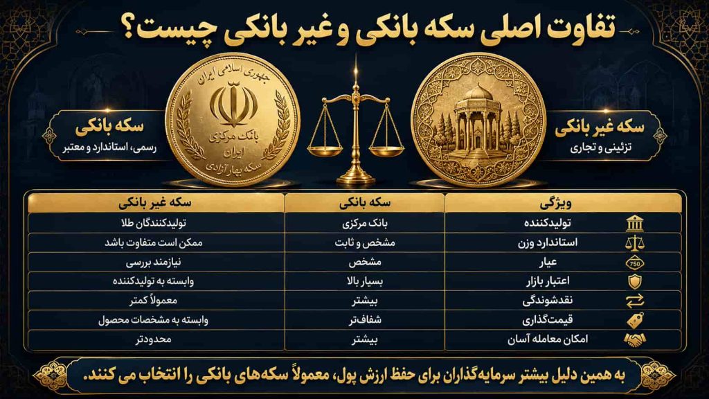 تفاوت اصلی سکه بانکی و غیر بانکی