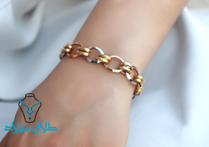 خرید دستبند طلا کد26 میلادزر