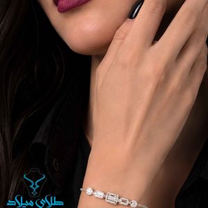 خرید دستبند طلا کد71 طلای سفید