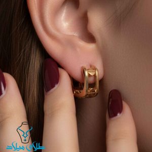 خرید گوشواره حلقه‌ای طلا کارتیه کد7 از سایت میلادزر