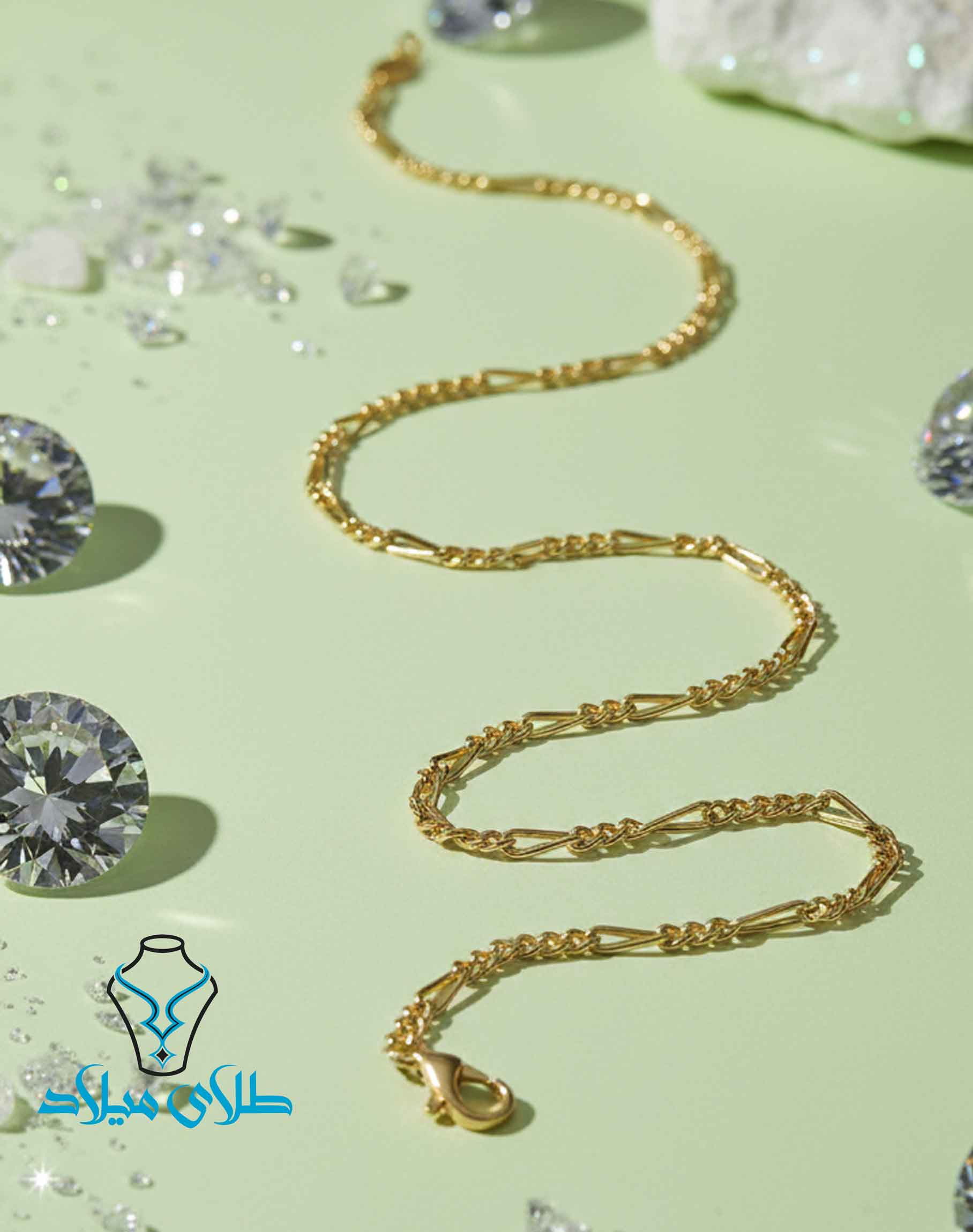دستبند طلا فیگارو کد4 طلای میلاد