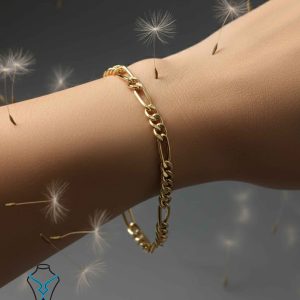 خرید دستبند طلا فیگارو کد3 طلای میلاد