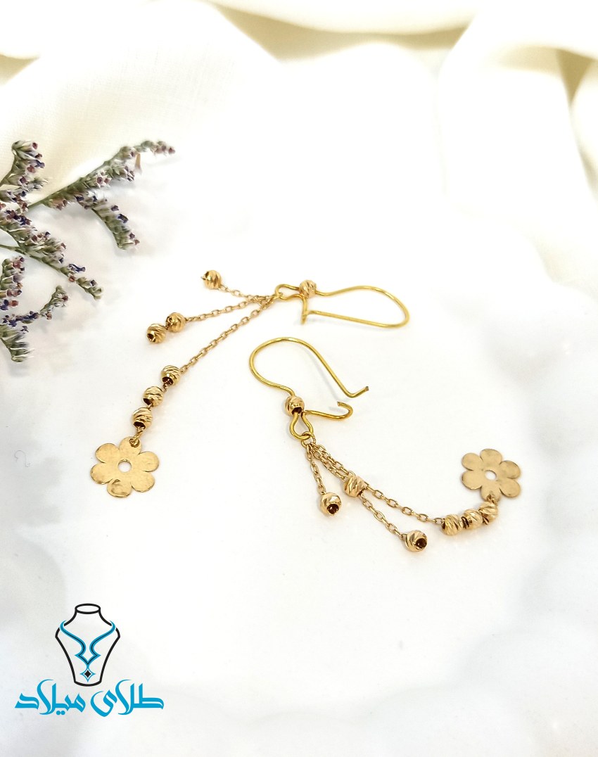 گوشواره آویز طلا آلبرنادو کد1 گالری طلا میلاد