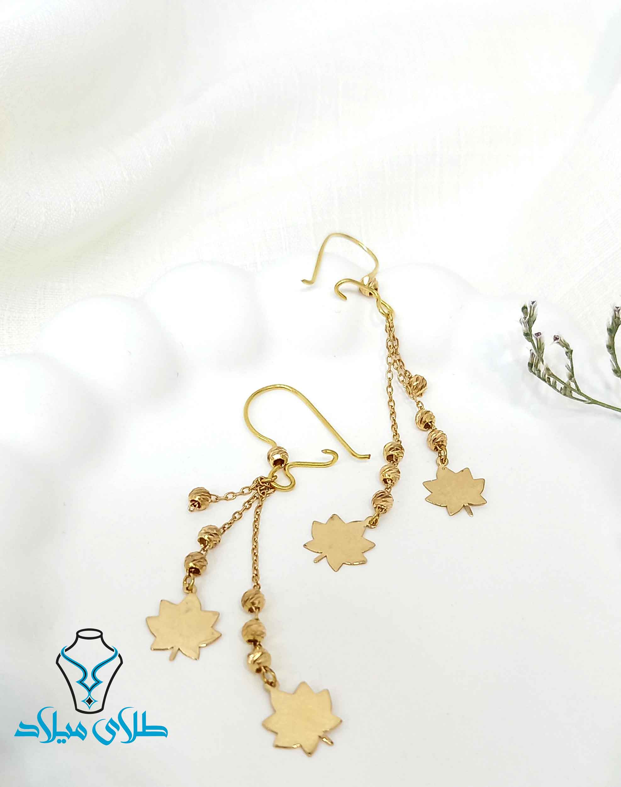 گوشواره آویز طلا کد17 گالری میلاد